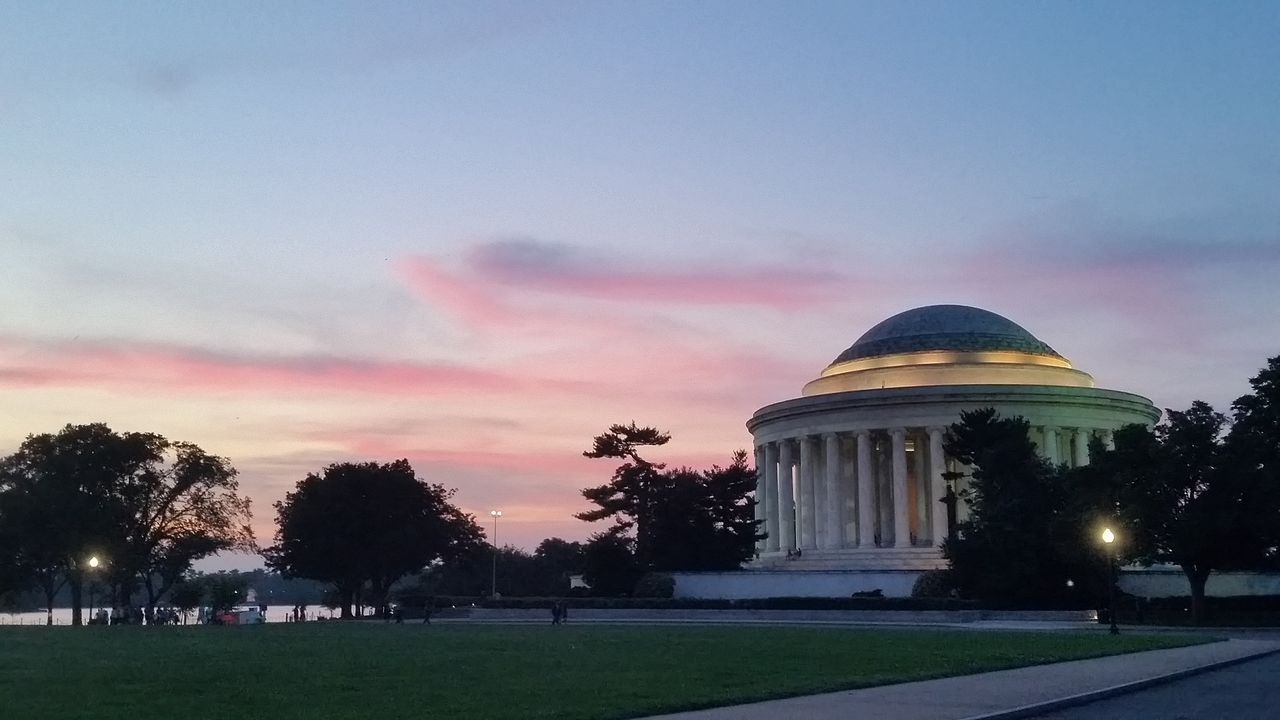 Jefferson Memorial at sunset in Washington, DC
